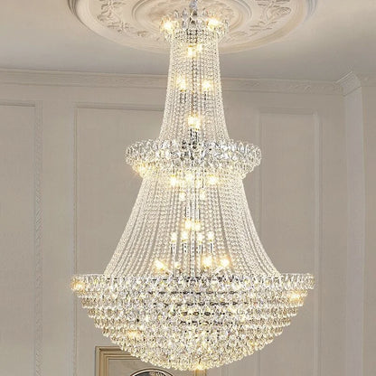 New Ceiling Lamp Villa Living Room Lamp - Multi-Story Void Floor-To-Ceiling French Light Luxury Minimalist Crystal Pendant Lamp