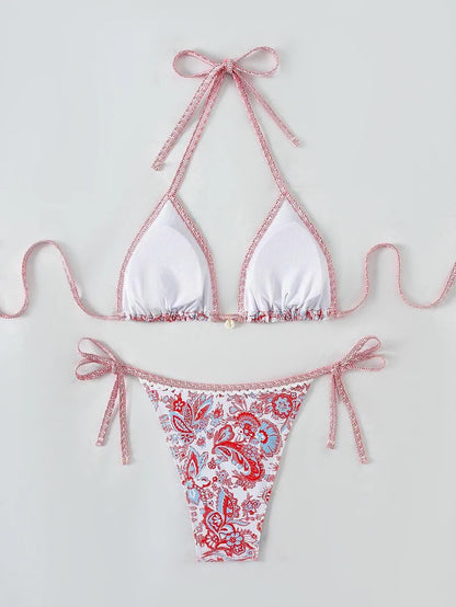 2026 Halter String Triangle Two Piece Bikini Women Swimwear Female Swimsuit Bathers Bathing Swimming Suit Beachwear Summer