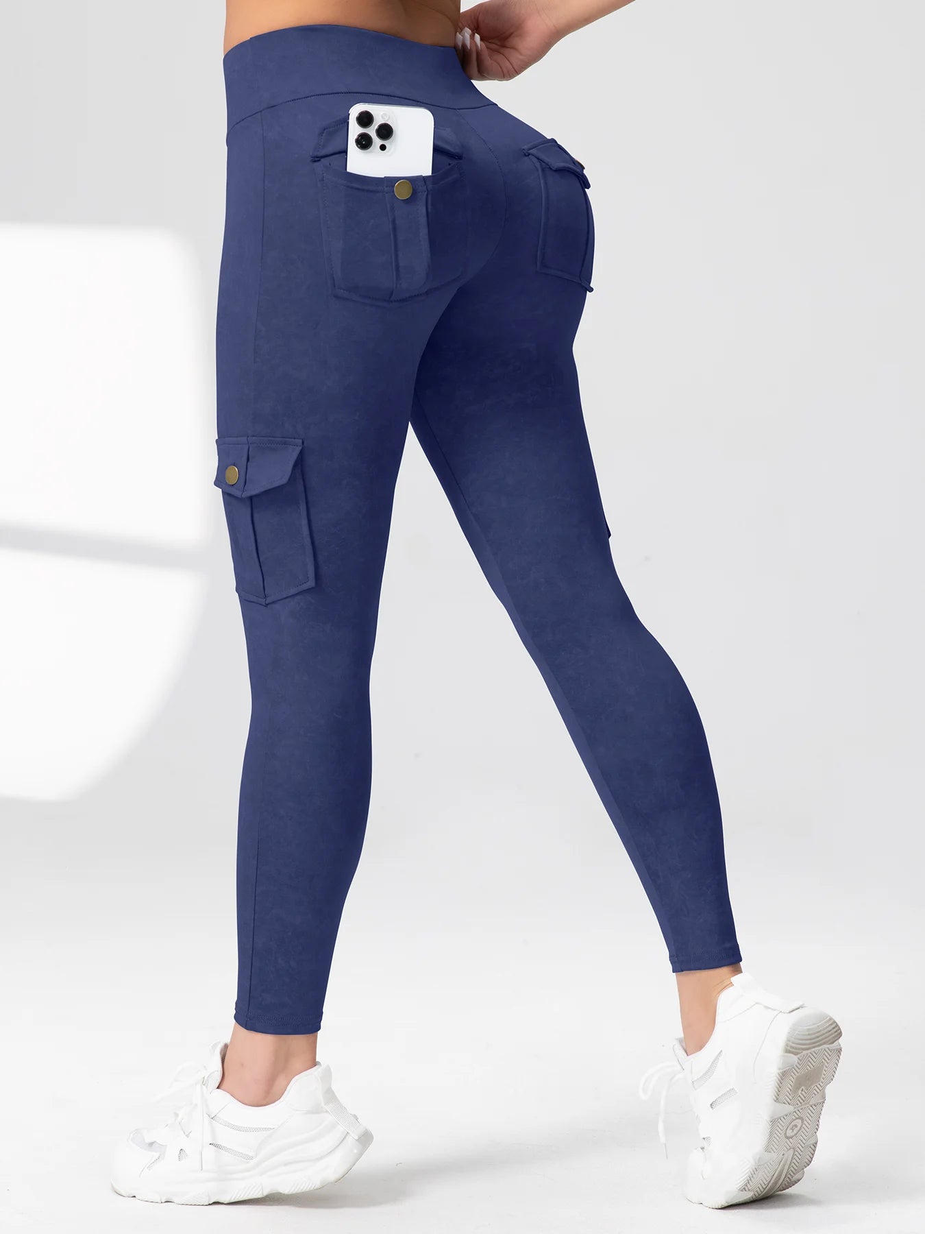 Camouflage Printed Women's Leggings With Pocket Sports Cargo Pants High Waist Slim Fit Tight Pants