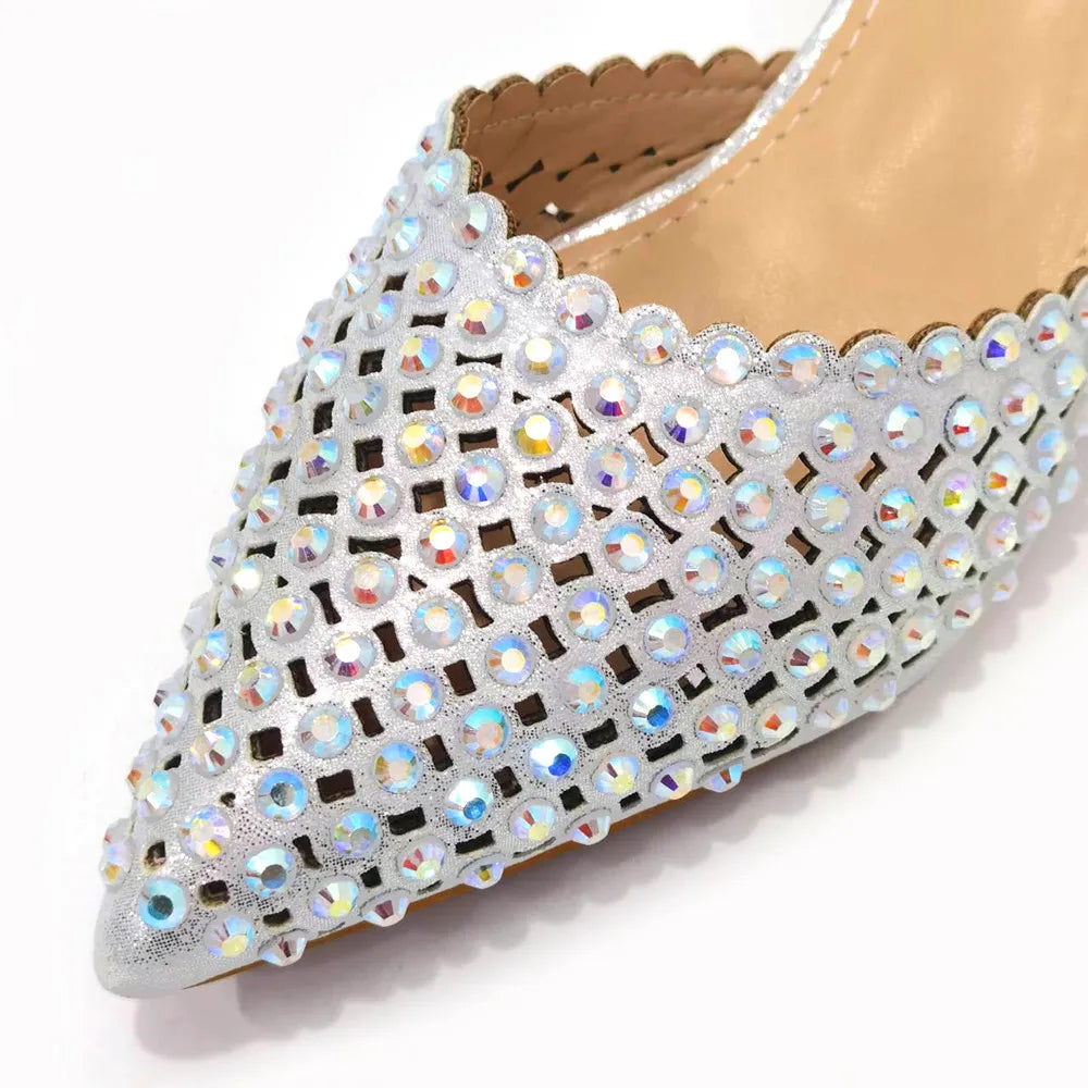Fashion Summer 2023 Beads Decorated Muffin Bottom Sandals Wear Comfortable And Versatile Elegant Ladies Shoes And Bag Set