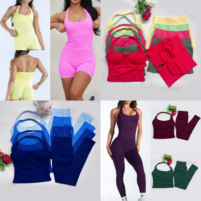 two pieces yoga outfits DF impact gym clothing fitness pants set DFNNYE woman Halter Top sports leggings Gym workout sets