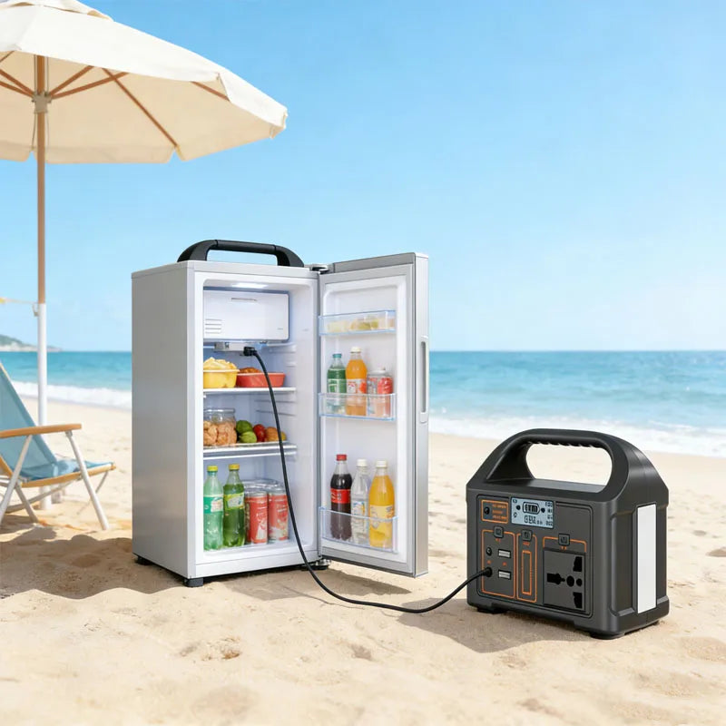 Portable Solar Power Station 500W 460Wh 300W, LiFePO4 Battery 220V EU Outdoor, BMS Storage System, Power Bank and UPS Function