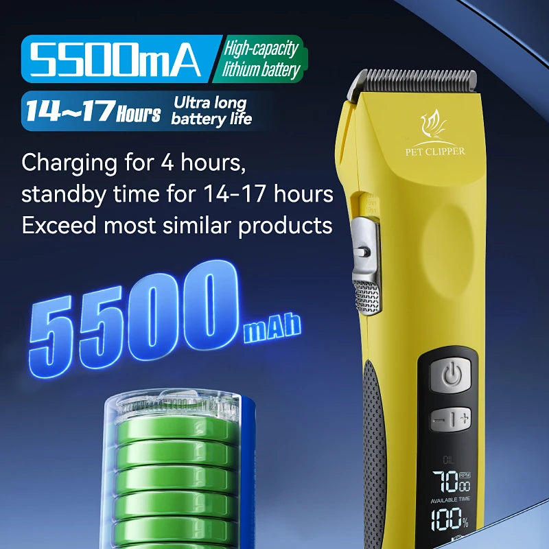 Fenice Cordless Rechargeable Pet Clipper Low Noise Professional Pet Hair Cutting Machine Grooming Trimmer Shaver Kit for Animals