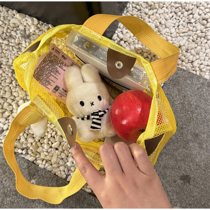 Cute Apple Mesh Handbag Niche Fruit-shaped Shoulder Bag Lightweight And Portable Travel Toiletry Storage Bag Fashion Beach Bag