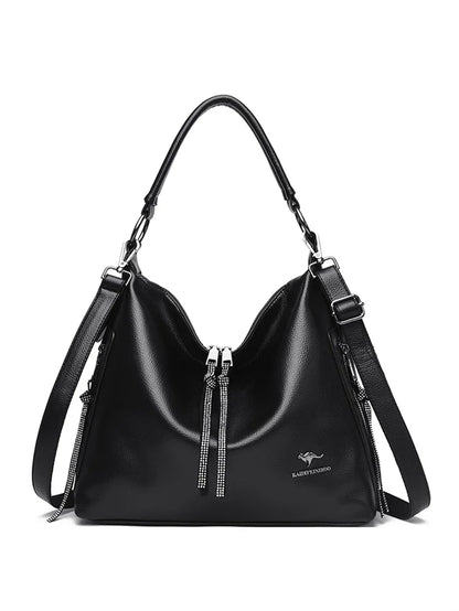 2024 Women High Quality Leather Shoulder Bag Top-handle Bags Casual Large Capacity Messenger Bags Luxury Designe Ladies Handbags