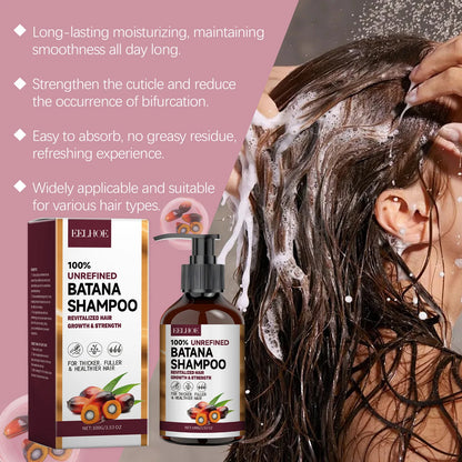 EELHOE Natural Batana Oil Deep Moisturizing Smooth Thick Hair Growth Shampoo and Conditioner for Damaged Hair Keratin Treatment