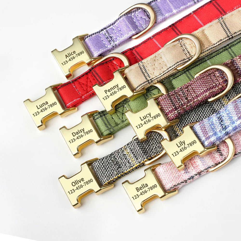 Personalized Dog ID Collar Cute Bowtie Pet Collars Necklace Free Engraving Puppy Cat Buckle Collar For Small Medium Dogs Cats