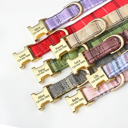 Personalized Dog ID Collar Cute Bowtie Pet Collars Necklace Free Engraving Puppy Cat Buckle Collar For Small Medium Dogs Cats