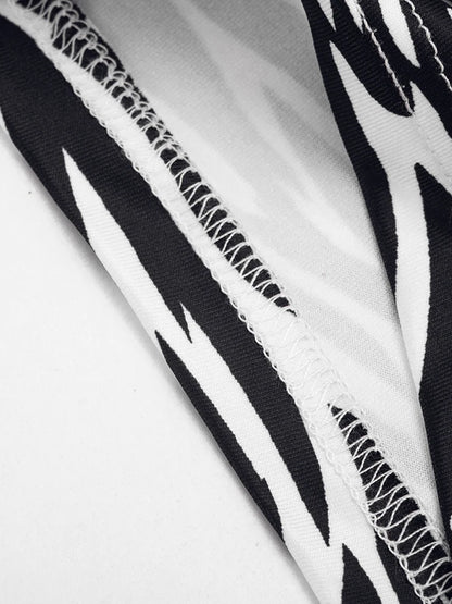 Weird Puss Sexy Fashion Playsuits Woman Zebra Stripes Lace-Up Halter Backless Shape Waist Skinny Peach Hip Wild Style Rompers