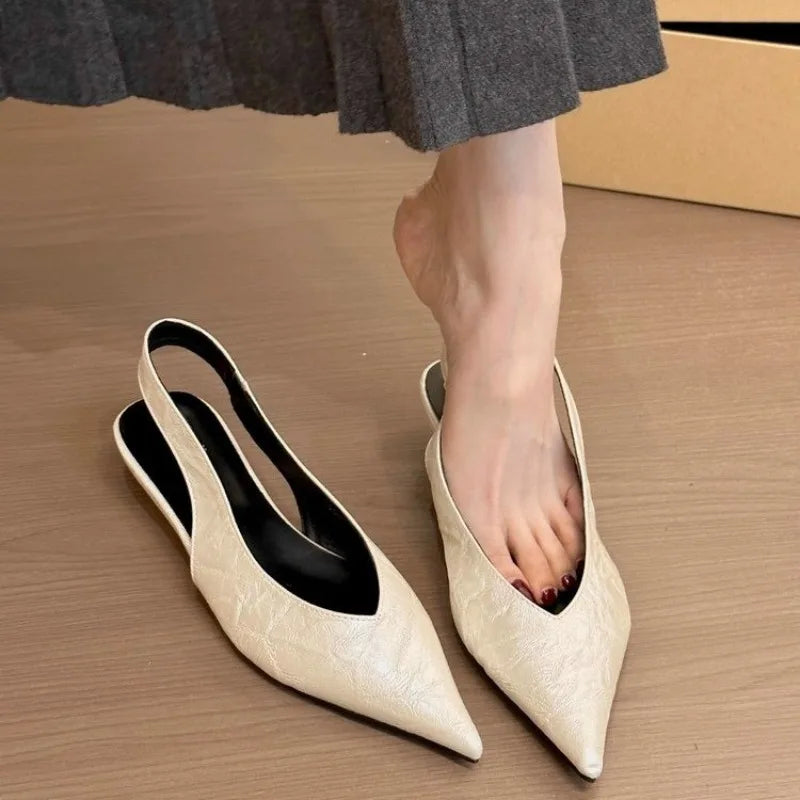 Leopard Women Heeled Sandals Sexy Pointed Toe Woman Shoes Elegant Summer 2026 Fashion Slides Luxury Brands New Mujer Sandalias