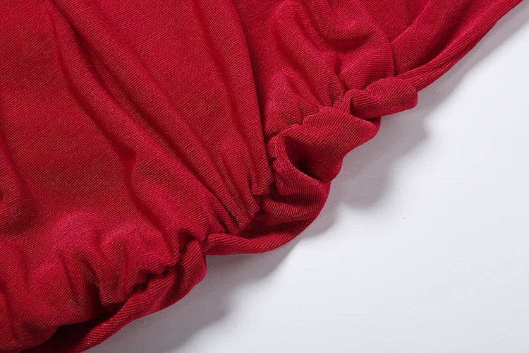 Weird Puss Halter Turtleneck Dress Women Velvet Ruched Patchwork Tassel Hem Elegant Sexy Backless Valentine's Day Party Bodycon