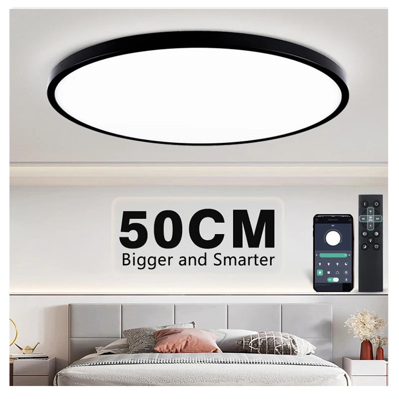 50CM Large Ceiling Lamp Smart APP/Remote Control Dimmable for Bedroom 48W Ceiling Lights AC 110/220V LED Lights for Living Room