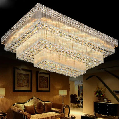 Manufacturers Wholesale Chandelier Lamp Suspend Lobby Gold Hanging Rectangular Living Room Bedroom Restaurant LED Ceiling Lights