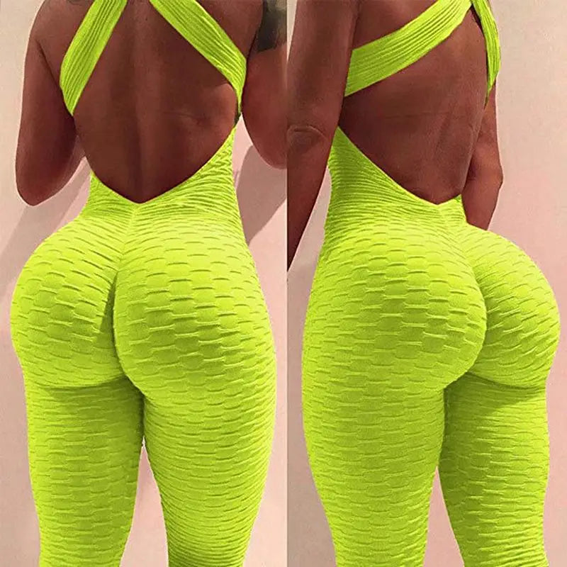 Sexy Hip Yoga Onesie Faion Jacquard Low Waist Street Sle Thiened ort Pants Wide Leg Pants Butt Lifting Yoga Suit