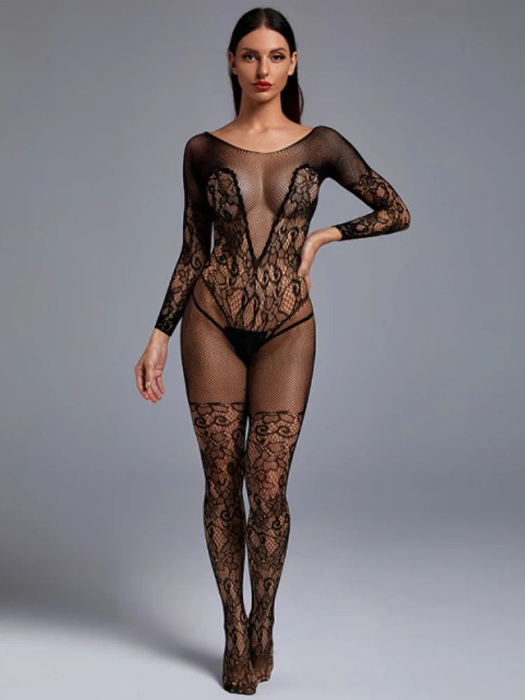 Sexy Lingerie Bodystocking Hot Bodysuits Women Sexy Fishnet Lingerie Elasticity Porno Crotchless Underwear Mesh Lingerie For Sex