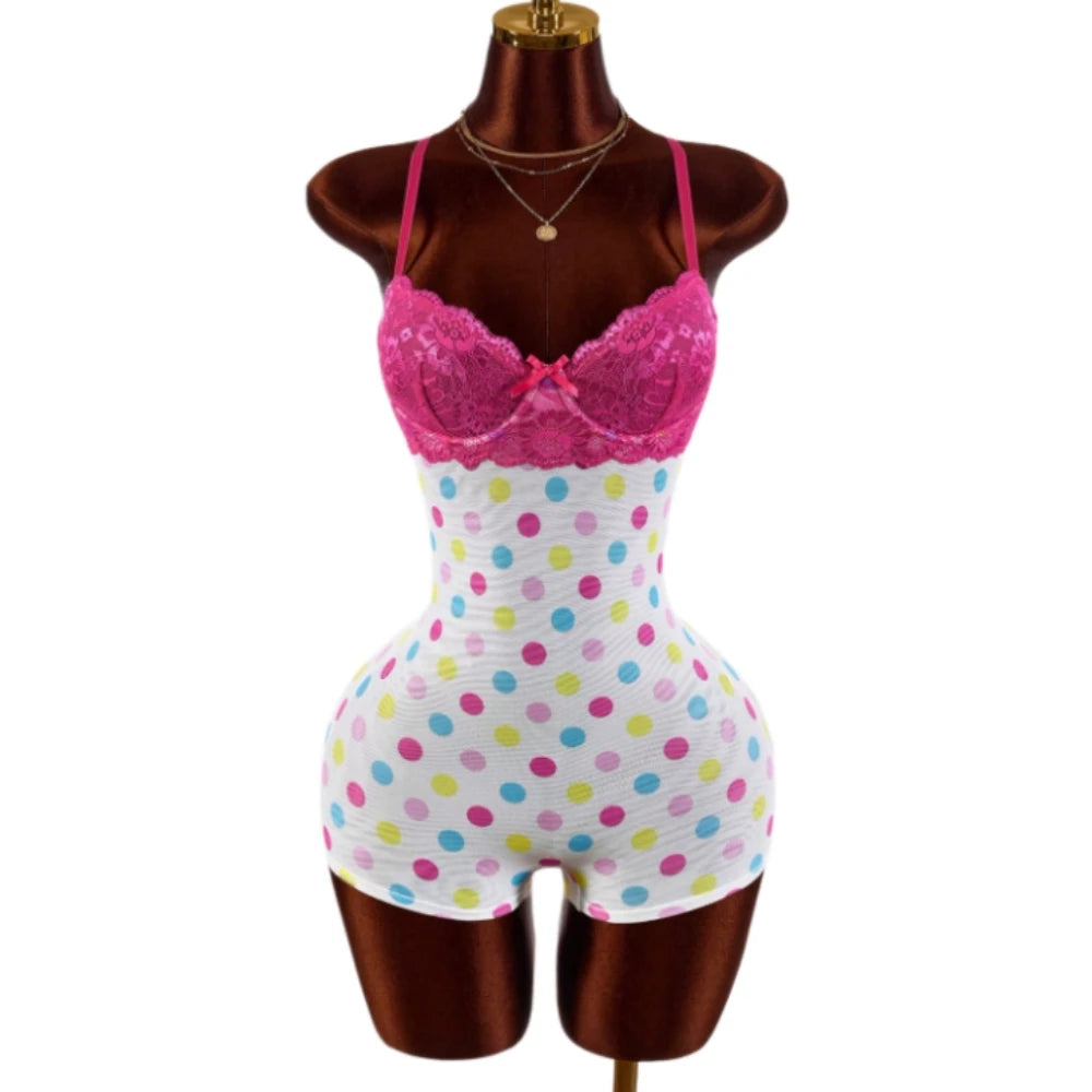 HLJ&GG Vintage Flowers Print Mesh Spaghetti Strap Bodycon One Piece Rompers Women V Neck Sleeveless Jumpsuits Fashion Overalls
