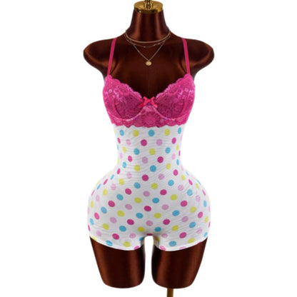 HLJ&GG Vintage Flowers Print Mesh Spaghetti Strap Bodycon One Piece Rompers Women V Neck Sleeveless Jumpsuits Fashion Overalls