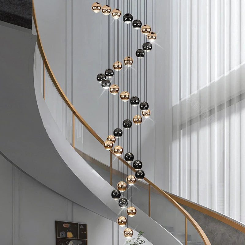 Modern Crystal stair chandelier lights indoor lighting Ceiling lamp hanging light led Chandeliers for living room indoor lightin