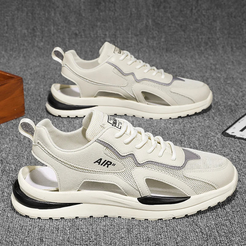 Summer Men Hollow Sandal Sneakers Breathable Mesh Platform Quick-Dry Casual Walking Shoes Non Slip Light Outdoor Beach Trainers
