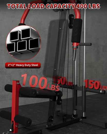 5-In-1 Multifunctional Home Gym Equipment: Full Body Workout Machine with Lat Pulldown, Chest Press, Leg Extension & Seated Row