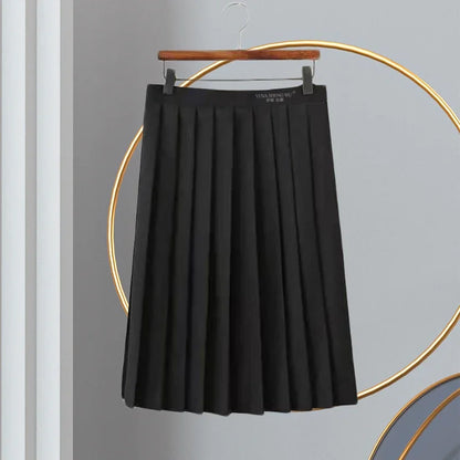 Basic Style Japanese Korean School Uniform College High School Student Uniforms Sailor Cosplay Costumes Black Top Pleated Skirt
