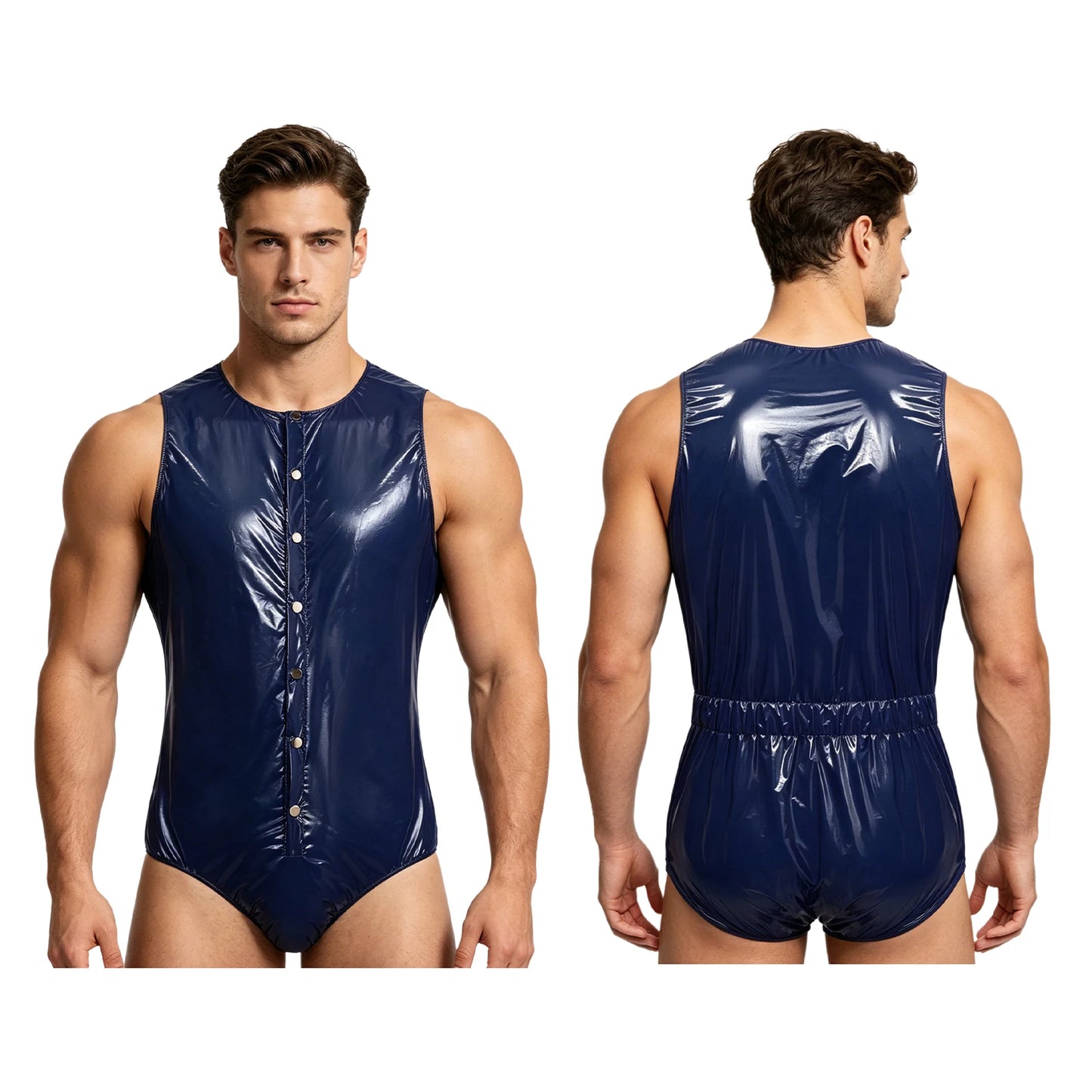 Men Women Waterproof Glossy Bodysuit Leak-proof Washable Diaper Cover Elderly Bedridden Special Needs Adaptive Jumpsuit Swimwear