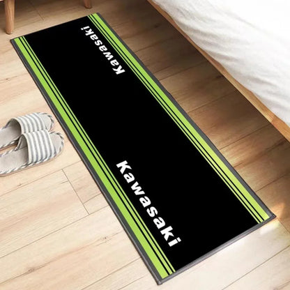 Kawasaki Motorcycle Carpet Garage Mat Racing Cool Moto Display Motorcycle Display Mat Kawasaki Anti-slip Floor Decoration Rug