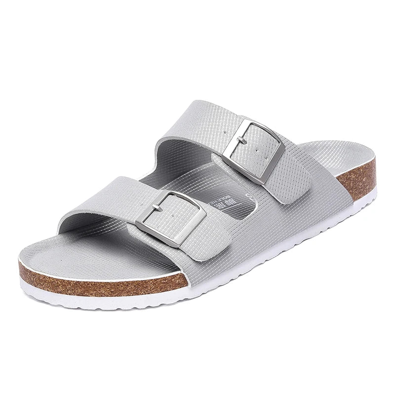 Men Leather Sandals Summer Classic Boys Shoes Slippers Soft Sandals Roman Comfortable Outdoor Beach Walking Footwear All-Match