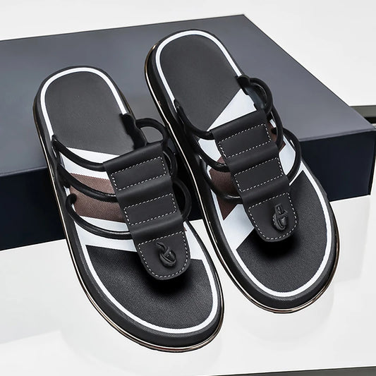 Stylish Summer Slippers for Men Outdoor Soft Sole Slides Leisure Walk Male Flip Flops Mens Casual Beach Shoes Sandals Sandalias
