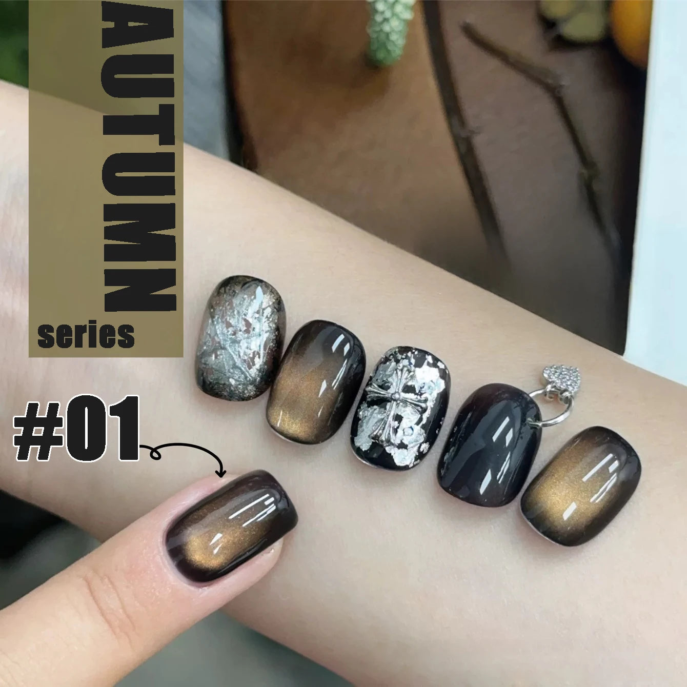 MIANEL 12ML Hit Product Gold Amber Cat Eye Gel Nail Polish 2026 New Blue Glass Beads Cat Eye Gel Nail Green Nails 1-21pcs