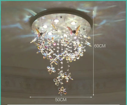 Vintage Crystal Ceiling Pendant Shining Creative LED Hanging Lamp Living Room Restaurant Chandelier Mood Light Indoor Lights