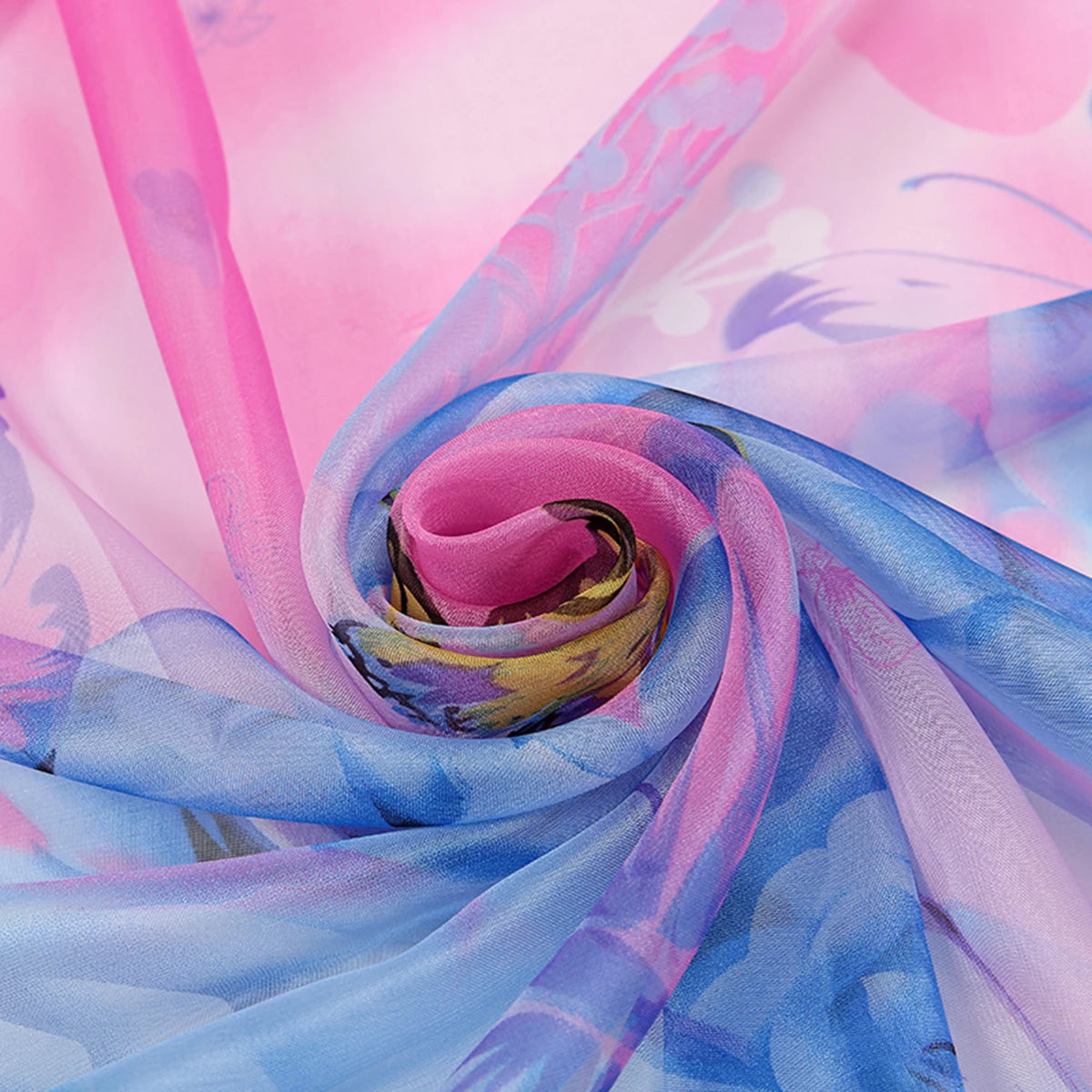 Wholesale Women Fashion Chiffon Scarf For Muslim Hijab Peony Flower Bandana Summber Beach Sarong Printed Soft Beach Scarf Shawl