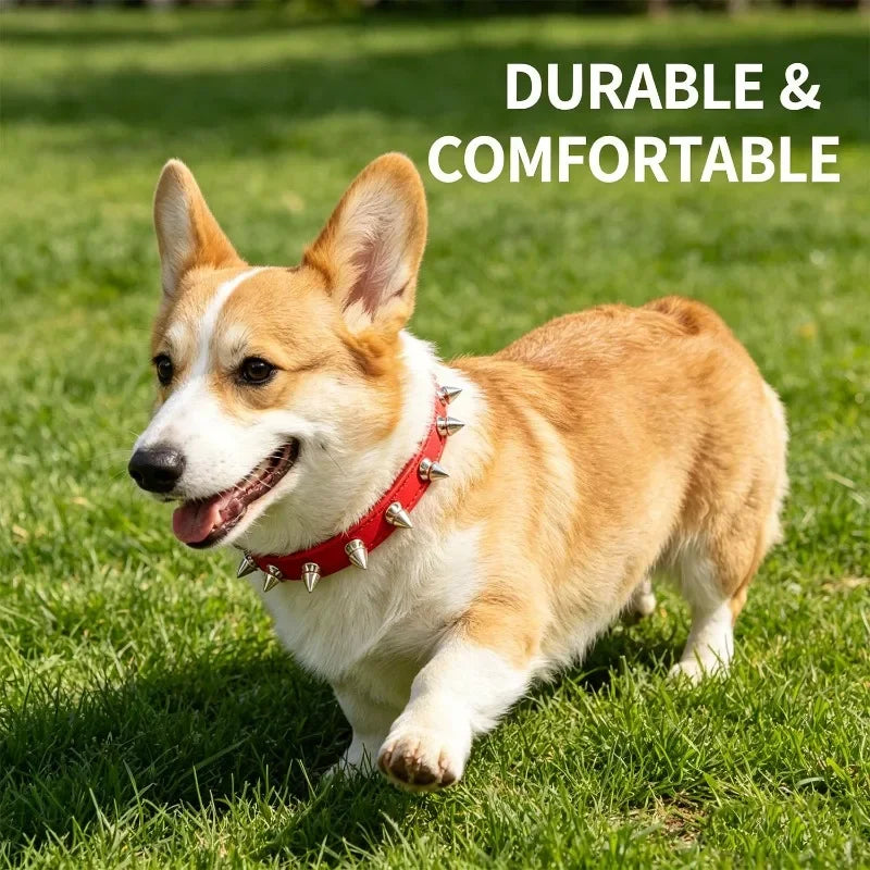 Pet Sharp Spiked Dog Collar Studded Anti Bite Leather Studded Collars Pet Neckwear Tactical Adjustable Safety Collars Products