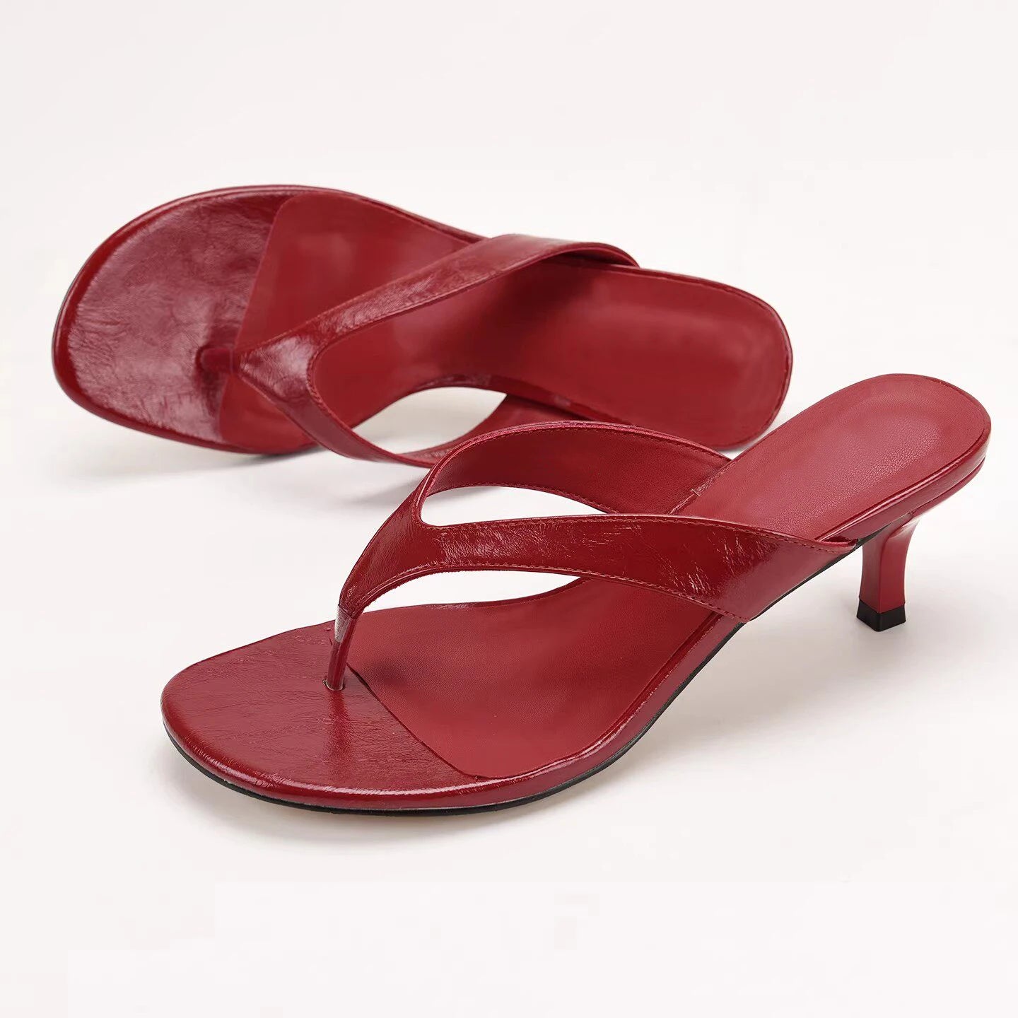Women Slippers Fashion High Heeled Mule Shoes Designer Flip Flops for Woman Summer Open Toe Casual Shoes Zapatos Mujer 7881