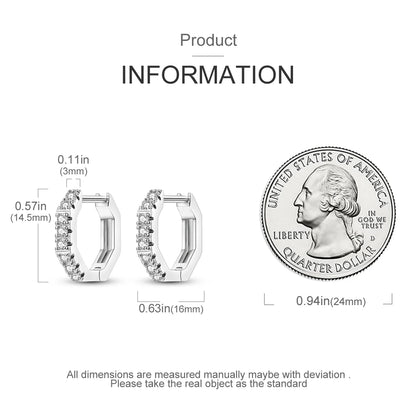 925 Sterling Silver Original Hoop Earring For Woman Luxury  Pendientes Wedding Jewelry Gift