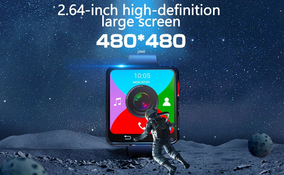 2026 S998 Smart Watch Android 11.0 OS 2.64 inch Large Screen MTK6739 500W Camera 1200mAH Battery Strap Removable Smartwatch 4G
