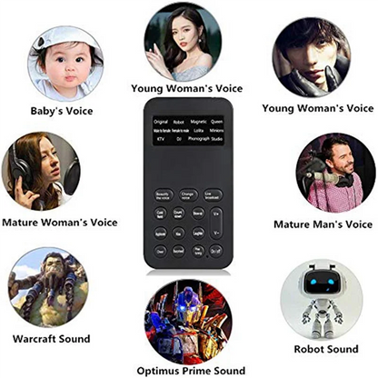 ABUO-Voice Changer Handheld Microphone Voice Changer With Sound Multifunctional Effects Machine For Phone/PS4 (S9)