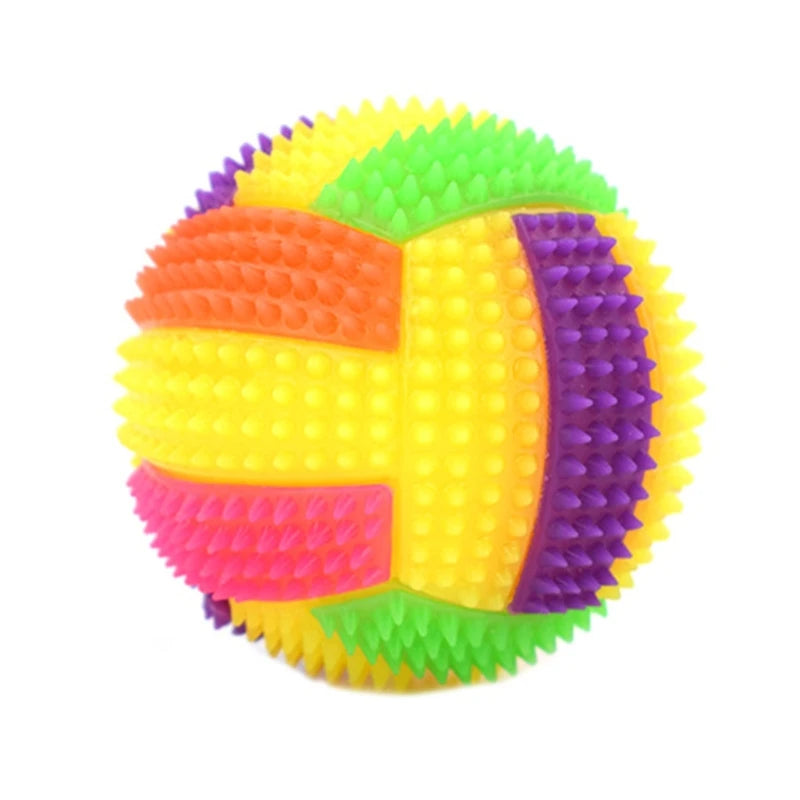 Dog Chew Toys for Small to Large Breed Dogs Squeak Glowing Balls Non-Toxic Rubber for Puppy Clean Teeth Relieve Boredom