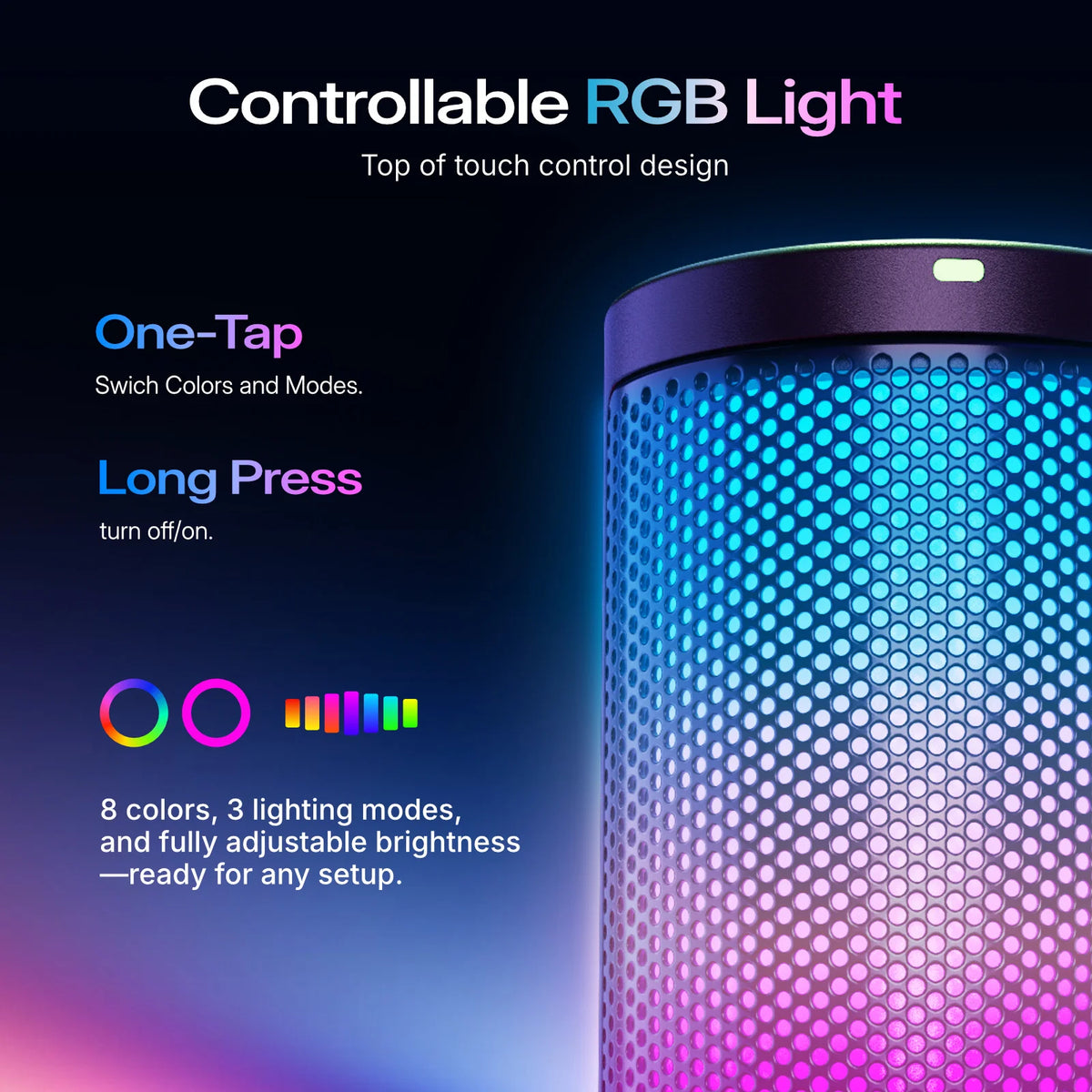 MAONO DGM20S Gaming USB Microphone Noise Cancellation RGB Lights Mute Zero Latency Monitoring for Living Streaming Podcasting