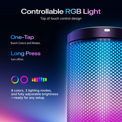MAONO DGM20S Gaming USB Microphone Noise Cancellation RGB Lights Mute Zero Latency Monitoring for Living Streaming Podcasting