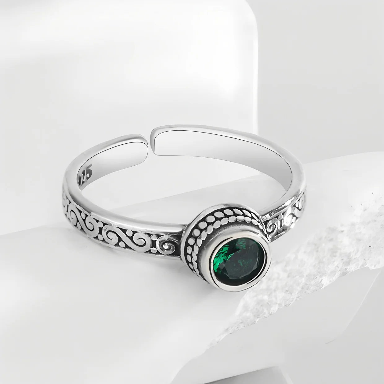 VENTFILLE 925 Sterling Silver Geometric Multilayer Round Bead Ring Female Fashion Punk Temperament Prevent Allergy Charm Jewelry