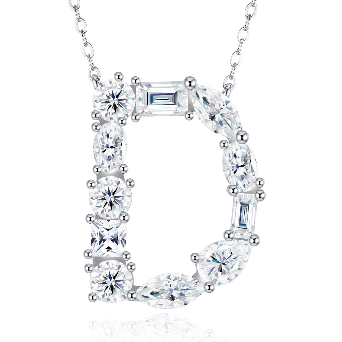 Fashion 26 Letter Man Women's Moissanite Custom Name Necklace 925 Sterling Silver Moissanite Diamond Pendant Necklace Gift