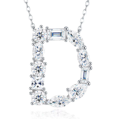 Fashion 26 Letter Man Women's Moissanite Custom Name Necklace 925 Sterling Silver Moissanite Diamond Pendant Necklace Gift