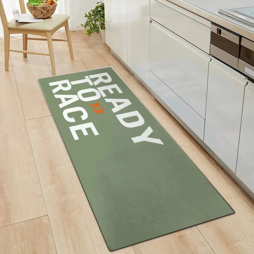 Ready To Race Motorcycle Carpet Garage Mat Racing Motorcycle Display Mat  Cool Moto Display Hallway Anti-Slip Home Decoration