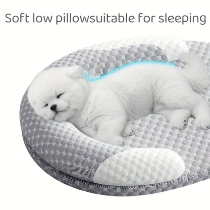 Summer Ice Silk Cooling Dog Bed Oval Breathable Heat Dissipation Cat Mat Pet Nest Cooling Pad for Small Medium Large Dogs Cats