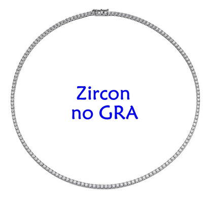 3mm S925 Sterling Silver D Color VVS1 Moissanite Tennis Necklace GRA Certified Lab Diamond  for Women Man Jewellery
