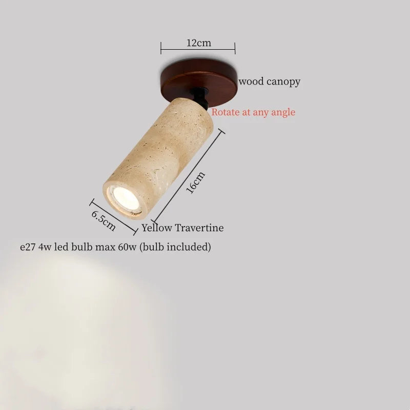 IWHD Japan Wabi Sabi LED Ceiling Lights Bedroom Bathroom Corridor Home Lighting Yellow travertine Ceiling Lamp Lampy Sufitowe