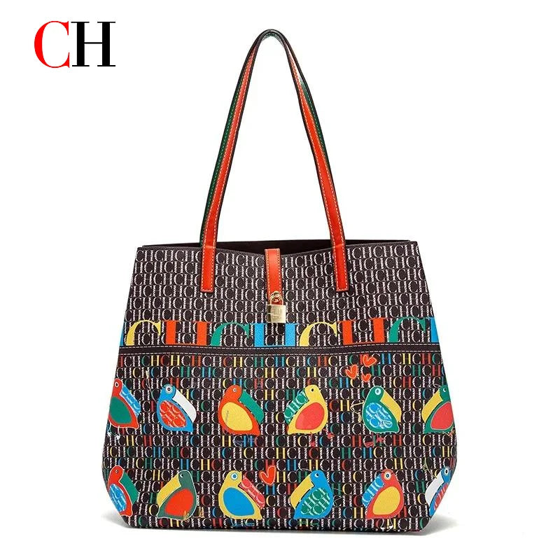 CH Ladies Handbag Large Capacity Shoulder Bag Ladies Handbag Luxury Brand 2026 New Multifunctional Fashion Design Classic Retro