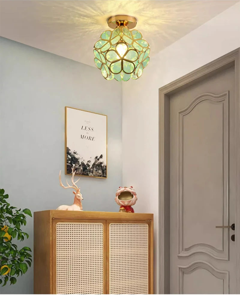 Modern Glass Pendant Lights for Restaurant Cafe Decoration Hanging Lamp Ceiling Chandeliers Nordic Flower Lighting Hotel Decor