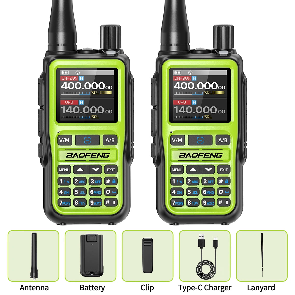 2PCS BAOFENG UV-5R Mini Walkie Talkie Full Band Bluetooth APP Programming Wireless Copy Frequency NOAA 999CH AM FM Two Way Radio